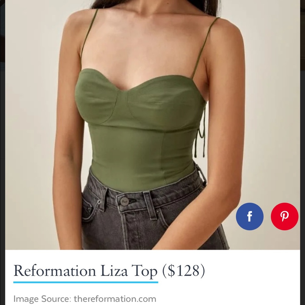 (ISO) reformation Liza top in 8! Olive green